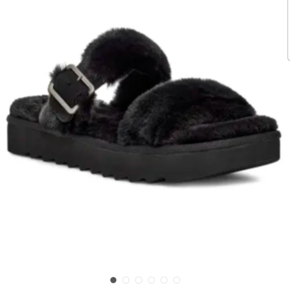Koolaburra By UGG Black Fuzzy Sandals with Buckle Women's Size 11, Like New - Picture 1 of 10